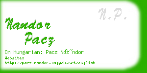 nandor pacz business card